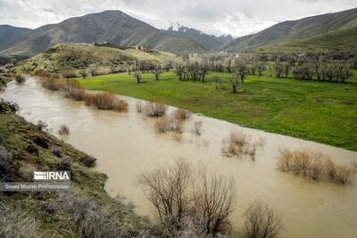 (تصاویر) طغیان رودخانه‌های فصلی کردستان