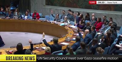 ببینید |  شورای امنیت قطعنامه پیشنهادی آمریکا در مورد غزه را تصویب نکرد؛روسیه و چین وتو کردند