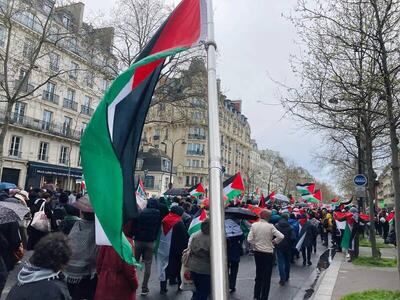 عکس/ تجمع حمایتی مردم فرانسه از فلسطین