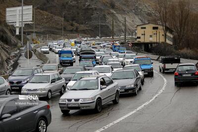 (تصاویر) ترافیک سنگین جاده چالوس ۶ فروردین ۱۴۰۳