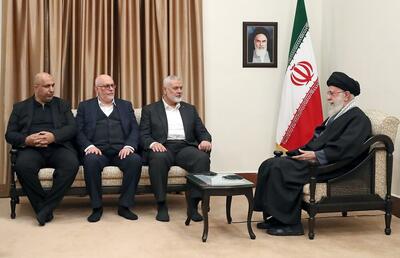 دیدار اسماعیل هنیه رئیس دفتر سیاسی حماس و هیات همراه با حضرت آیت‌الله خامنه‌ای