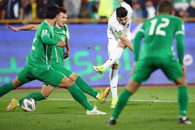 پیروزی تیم ملی فوتبال ایران برابر ترکمنستان در نیمه اول