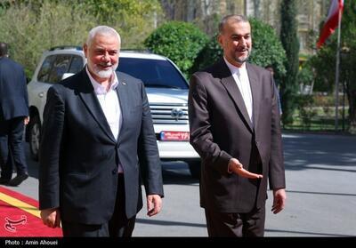 دیدار اسماعیل هنیه با وزیر امور خارجه- عکس خبری تسنیم | Tasnim