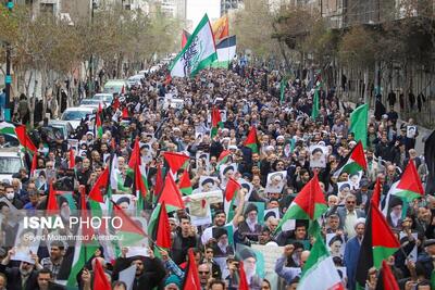 (تصاویر) راهپیمایی حمایت از غزه در مشهد و اصفهان