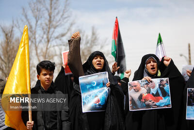 تجمع مردمی دانشجویی در حمایت از مادران وکودکان غزه در همدان