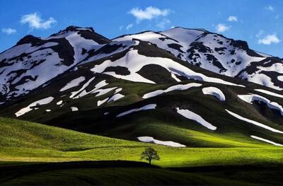 همزمانی بهار و زمستان در طبیعت زیبای کردستان