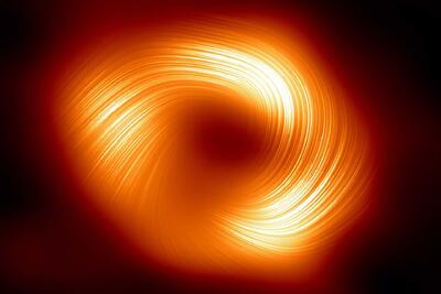 انتشار اولین تصویر خیره‌کننده از میدان‌های مغناطیسی اطراف سیاه‌چاله مرکز راه شیری - زومیت