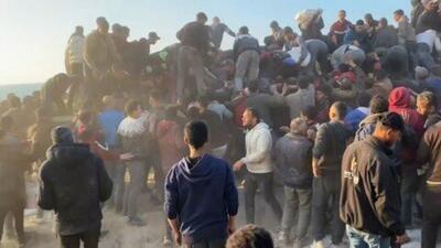 مجددا فلسطینی های منتظر کمک آماج حملات اسرائیل قرار گرفتند