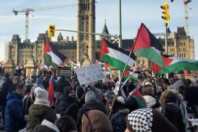 کانادایی‌ها به حمایت از مردم غزه برخاستند +ویدئو