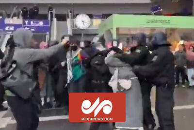 تصاویری از برخورد خشن پلیس آلمان با زنان حامی فلسطین