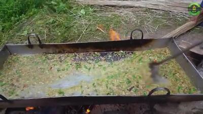 (ویدئو) فرآیند پخت غذا با یک ماهی غول پیکر توسط پدر بزرگ های 70 ساله هندی