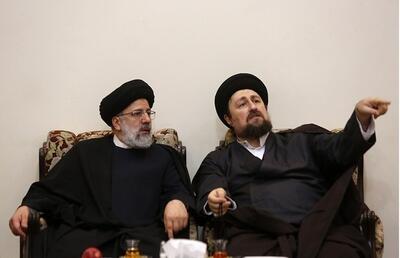 (تصویر) خوش و بش ابراهیم رئیسی و سیدحسن خمینی در مراسم شب قدر