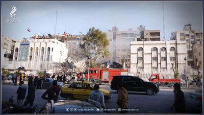 ببینید |  تصاویری از محل حمله به مجاورت سفارت ایران در دمشق