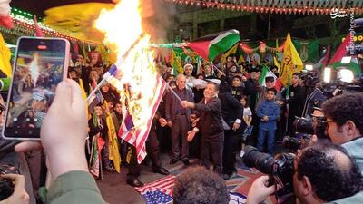 فیلم/ تجمع ضدصهیونیستی در میدان فلسطین تهران