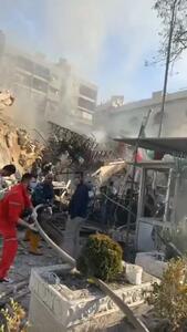 العالم: ساختمان کنسولگری ایران در دمشق به‌طور کامل ویران شد