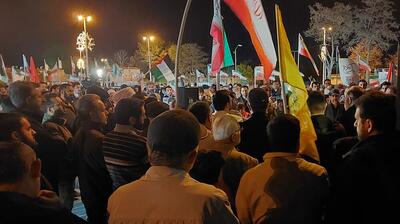 تجمع قزوینی‌ها در محکومیت حمله اسرائیل به کنسولگری ایران