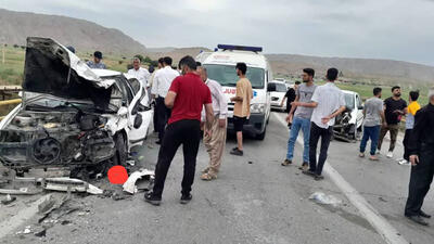3 مصدوم در سانحه رانندگی در گتوند خوزستان + عکس