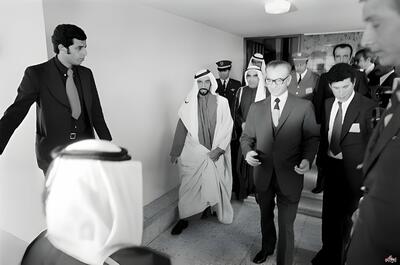 عکس/ شاه و بنیانگذار امارات، پس از اجلاس اوپک