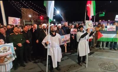 تجمع مردم مشگین‌شهر در محکومیت حمله اسراییل به کنسولگری ایران