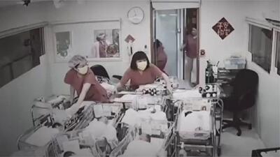 فیلم| فداکاری پرستاران زایشگاه هنگام وقوع زلزله در تایوان