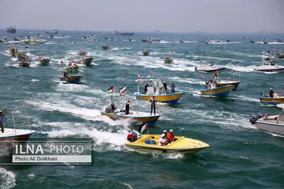 رژه دریایی مردم‌پایه در حمایت از مردم غزه