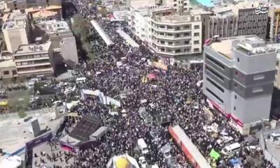 تصاویر هوایی از حضور مردم پایتخت در راهپیمایی روز قدس