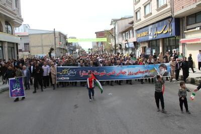راهپیمایی مردم شهرستان مرزی آستارا در حمایت از فلسطین