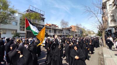 راهپیمایی روز قدس در روستای عنبران آستارا