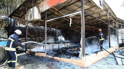 مهار آتش سوزی گسترده در کاخ چایخوران چالوس