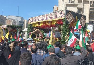 تشییع پیکر شهید زاهدی و یارانش در راهپیمایی روز قدس تهران - تسنیم