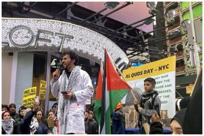 تجمعات گسترده در خیابان‌های نیویورک برای حمایت از فلسطین+فیلم