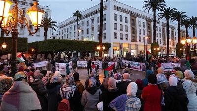 تظاهرات هزاران نفری در شهرهای مراکش در حمایت از غزه