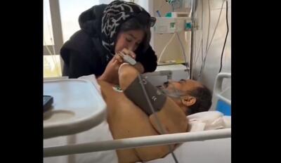 ویدئویی غم‌انگیز از رضا داوودنژاد و همسرش در بیمارستان
