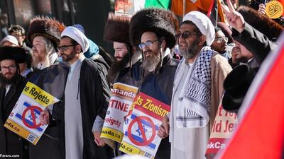 (تصاویر) روحانیون شیعه و پرچم ایران در تظاهرات بزرگ تورنتو