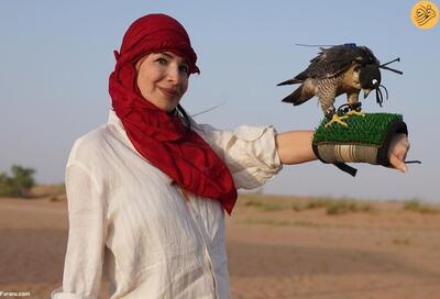 (تصاویر) تیپ عربی دل پیرو و خانواده‌اش در صحرای دبی