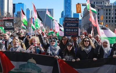 عکس/ تظاهرات گسترده در تورنتوی کانادا در حمایت از غزه