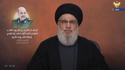سخنرانی دبیرکل حزب‌الله لبنان آغاز شد