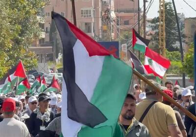 راهپیمایی طوفان الاحرار در صیدا؛ خاستگاه مقاومت لبنان- فیلم دفاتر خارجی تسنیم | Tasnim