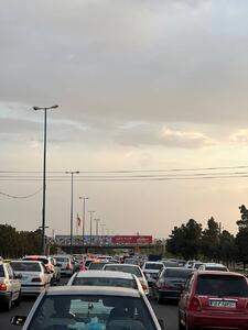 ترافیک فوق سنگین در خروجی تهران اتوبان تهران قم +عکس