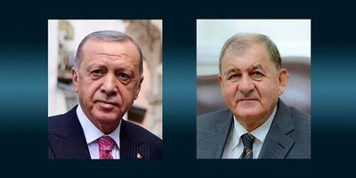 رایزنی روسای جمهور ترکیه و عراق درباره مبارزه با تروریسم و پروژه مسیر توسعه