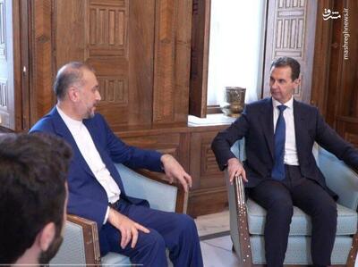 عکس/ دیدار امیرعبداللهیان با رئیس جمهور سوریه