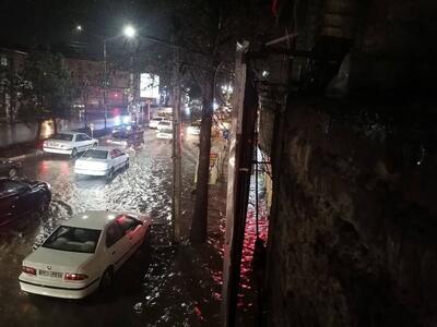 ویدئویی از باران شدید  شبانه در آذربایجان غربی