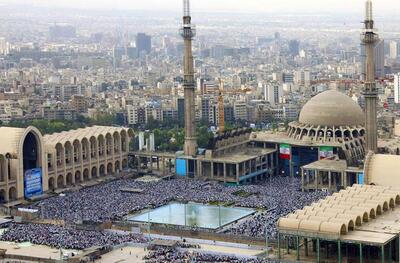 تصاویر هوایی از حضور مردم در مصلی تهران