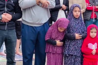 فیلم/ حضور کودکان در نماز عید فطر در رفح