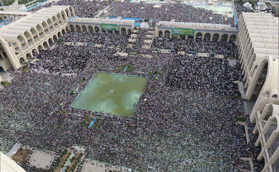 تصاویر هوایی از حضور پرشور مردم در نماز عید فطر در مصلی تهران