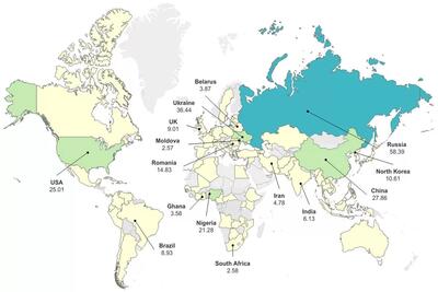 اولین شاخص جهانی جرائم سایبری منتشر شد: روسیه صدرنشین و آمریکا در جایگاه چهارم