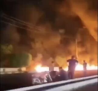 یک اتوبوس در بوشهر در آتش سوخت+ ویدئو