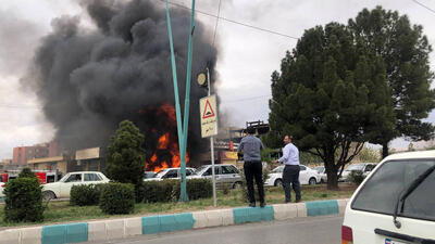 آتش سوزی در پمپ بنزینی کرمان