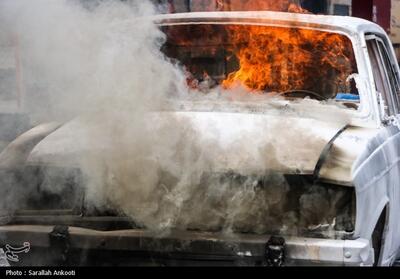 آتش سوزی در پمپ بنزین - کرمان- عکس استانها تسنیم | Tasnim