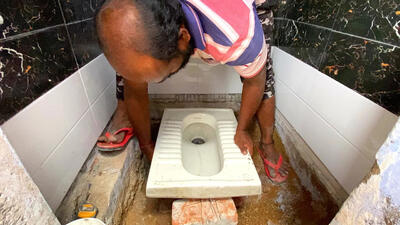 (ویدئو) روشی ساده و کاربردی برای نصب سنگ توالت ایرانی به روش هندی ها